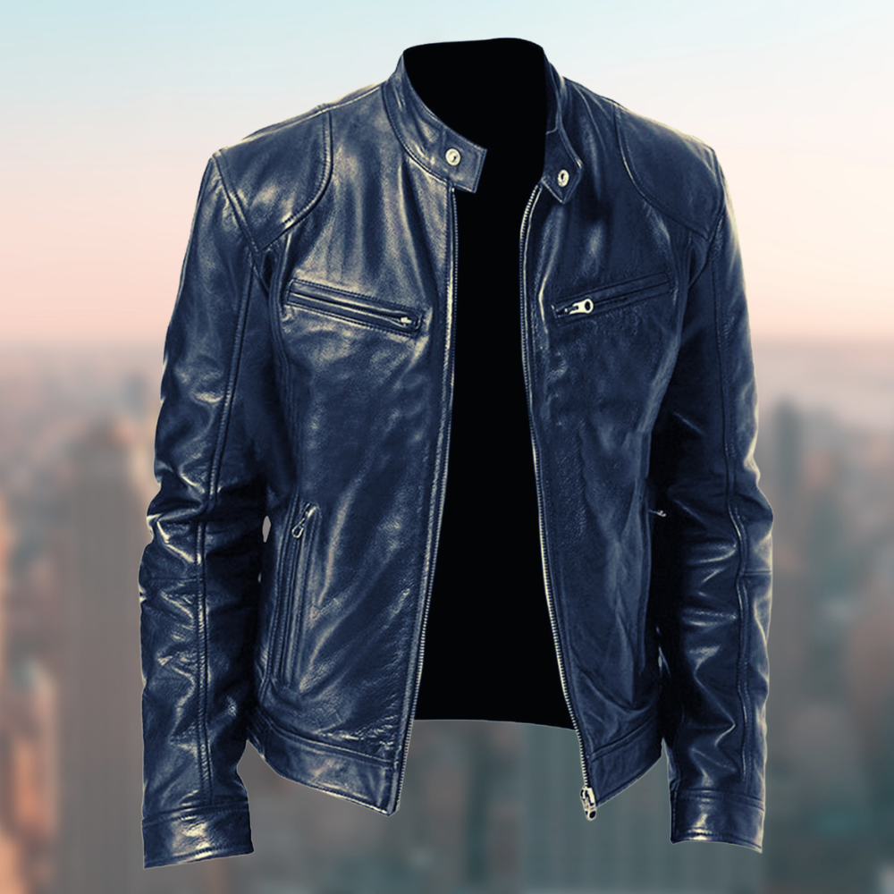Sustainable Men's Leather Vintage Coat
