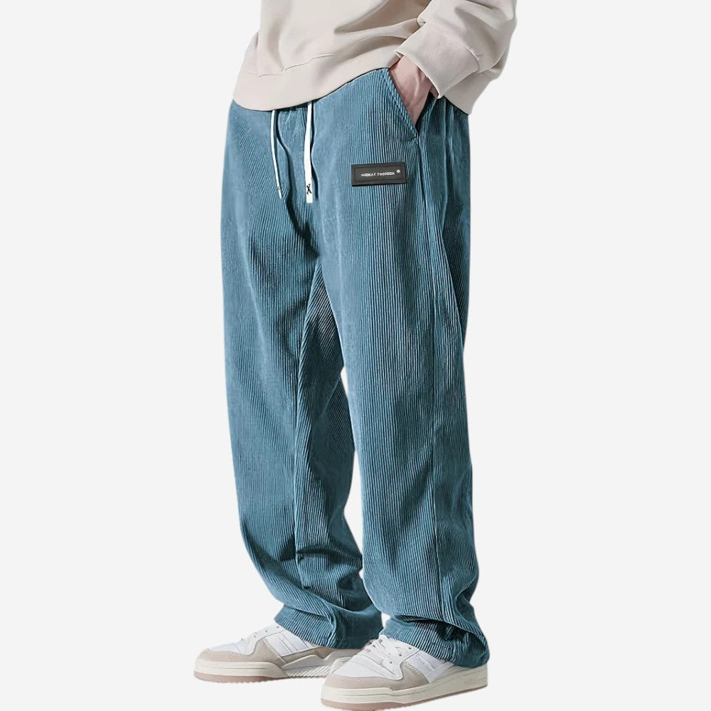 LUXEOUTFIT | Corduroy Straight Trousers 3