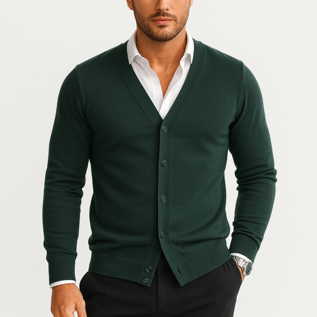 LUXEOUTFIT | Slim Fit V-Neck Cardigan 4