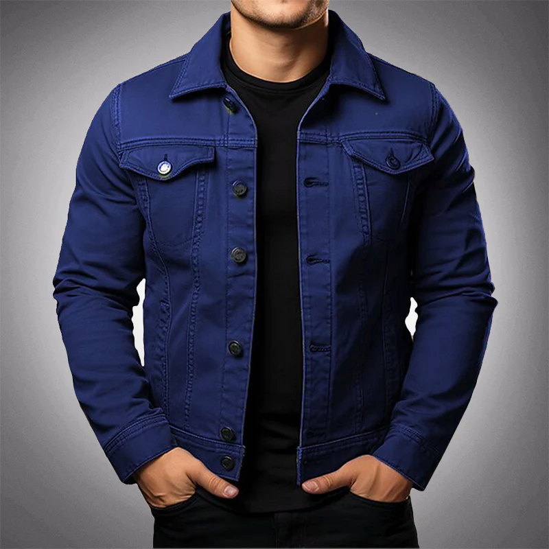 VogeLuxe | Men’s Timeless Trucker Style Denim Jacket