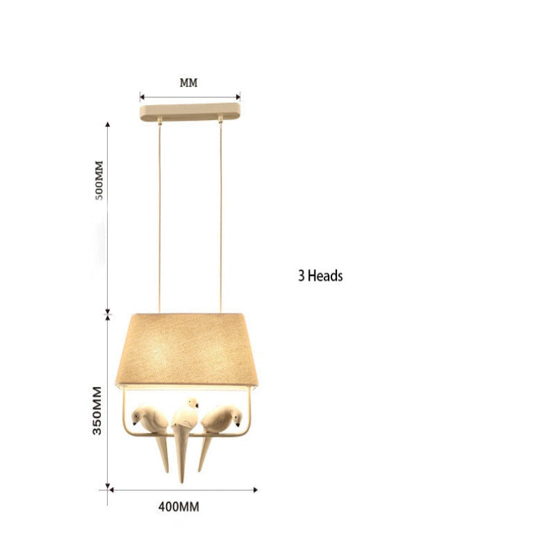 Natural Beige Birdcage Pendant Light