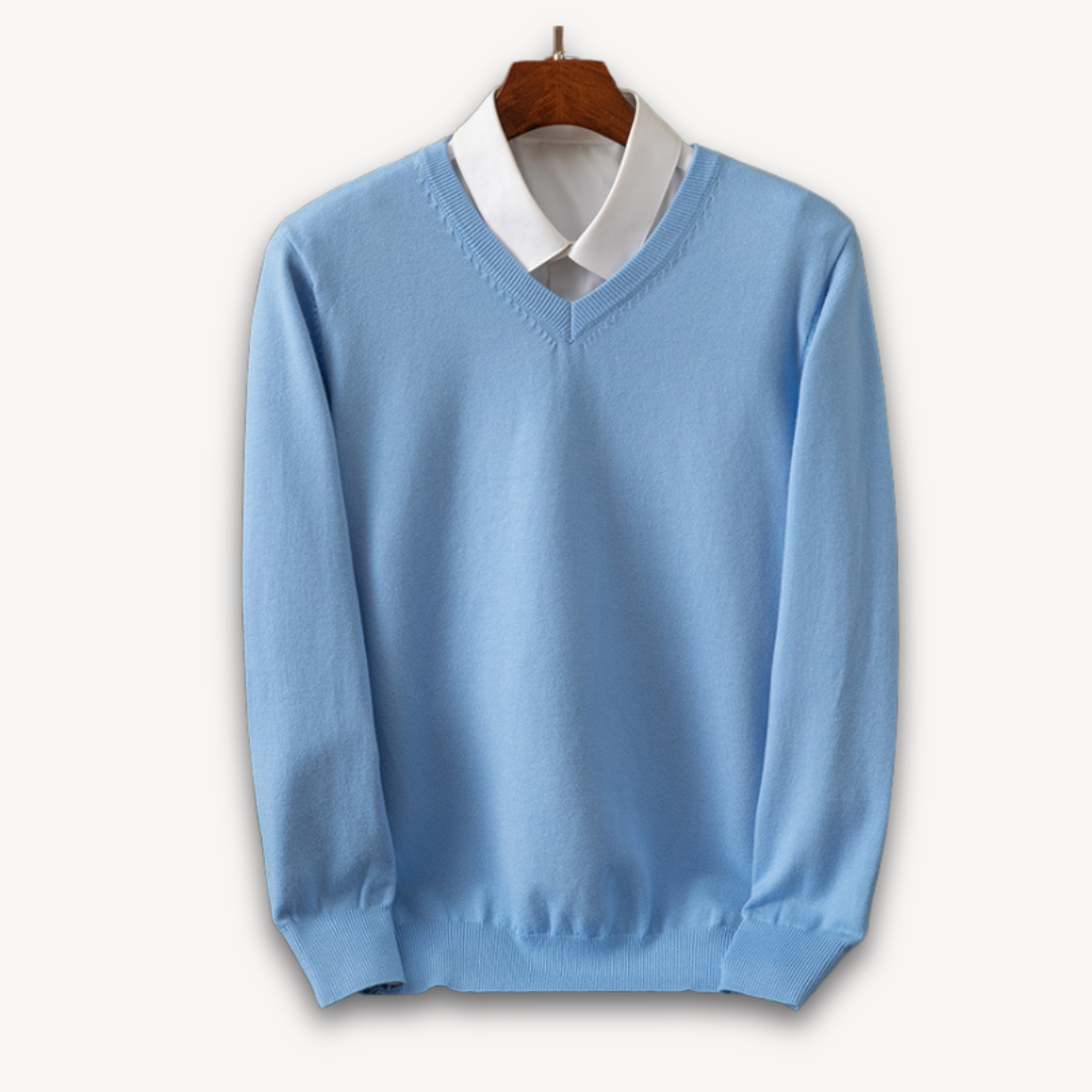 VogeLuxe | Men’s Elegant V-Neck Sweater