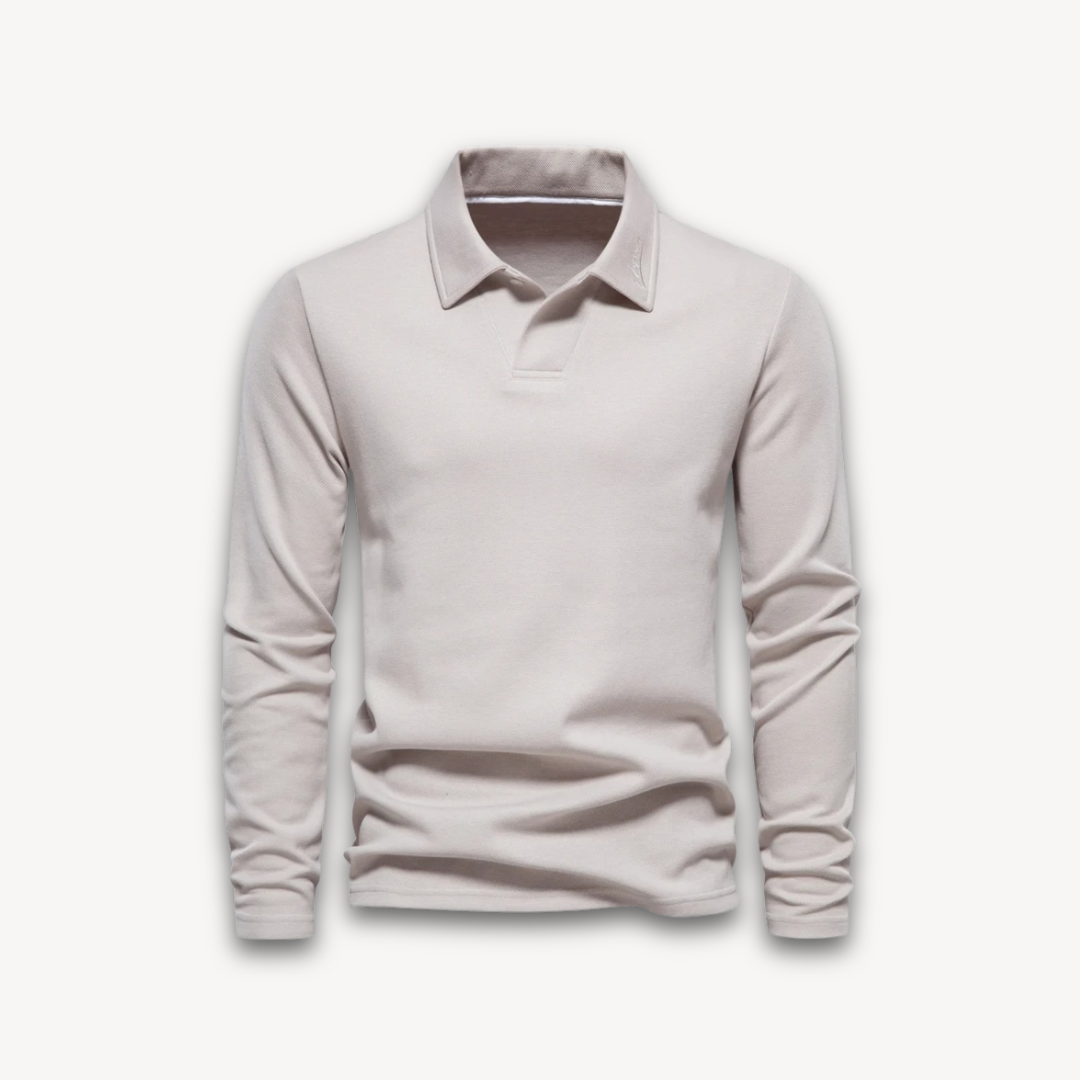 VogeLuxe | Men’s Minimalist V-Neck Polo Shirt