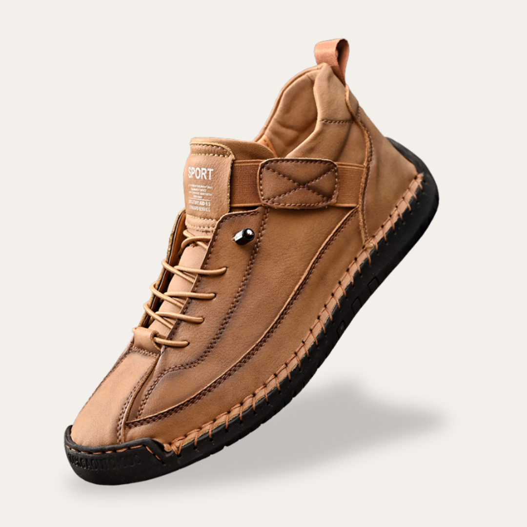 VogeLuxe | Men’s Distressed Mid-Top Moc Sneakers