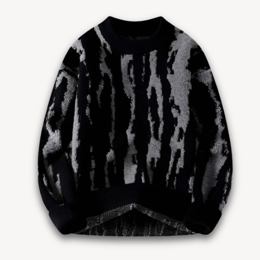 VogeLuxe | Men’s Abstract Jacquard Crewneck Sweater
