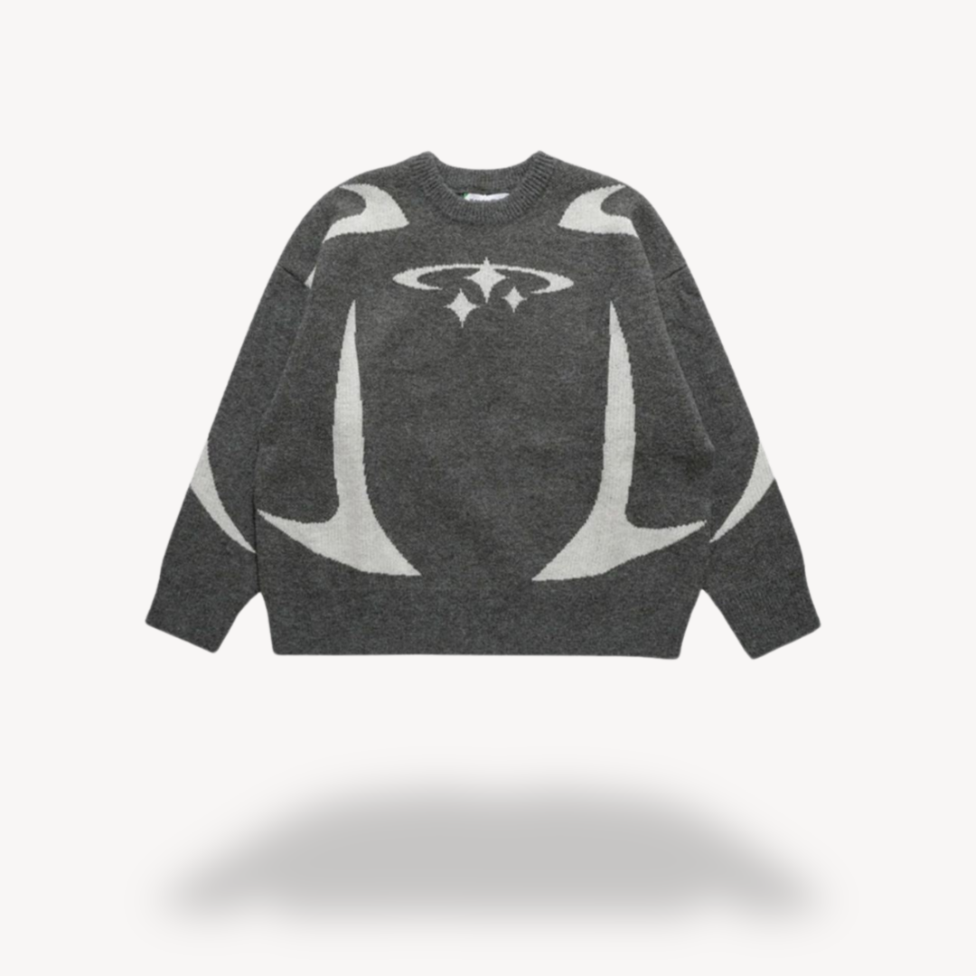 Unisex Graphic Knit Crew Neck Sweater