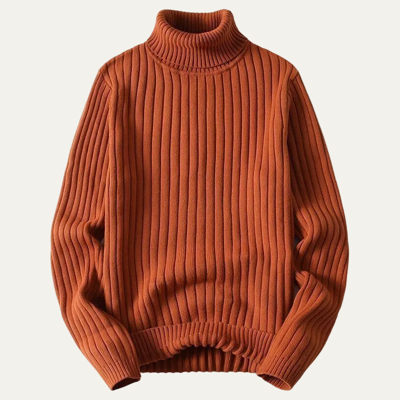 VogeLuxe | Men’s Thick Ribbed Knit Turtleneck Sweater