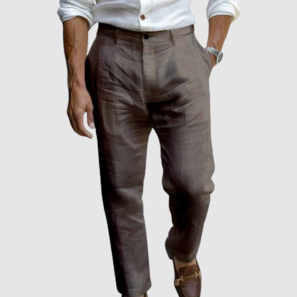Slim Fit Casual Men's Pants with Button Fly