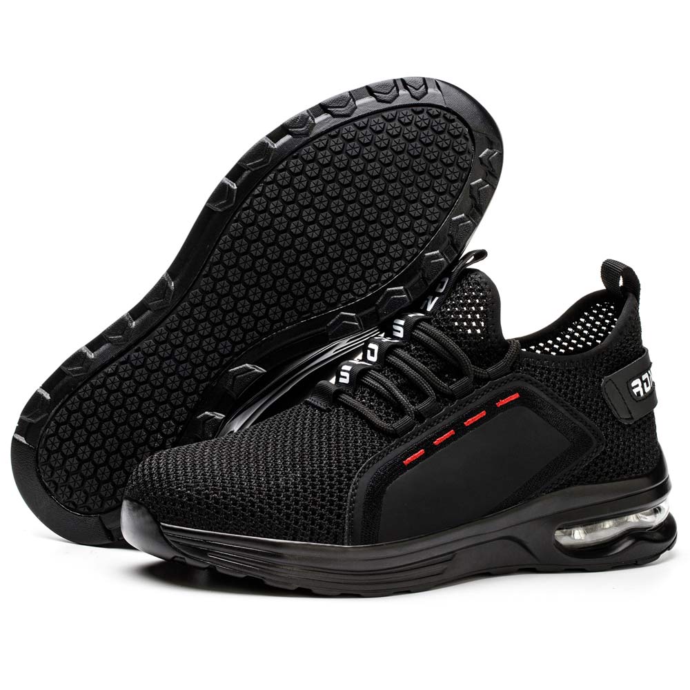 Luna Black Safety Shoes – Men’s Lightweight Steel Toe Work Sneakers with Slip-Resistant Sole 5