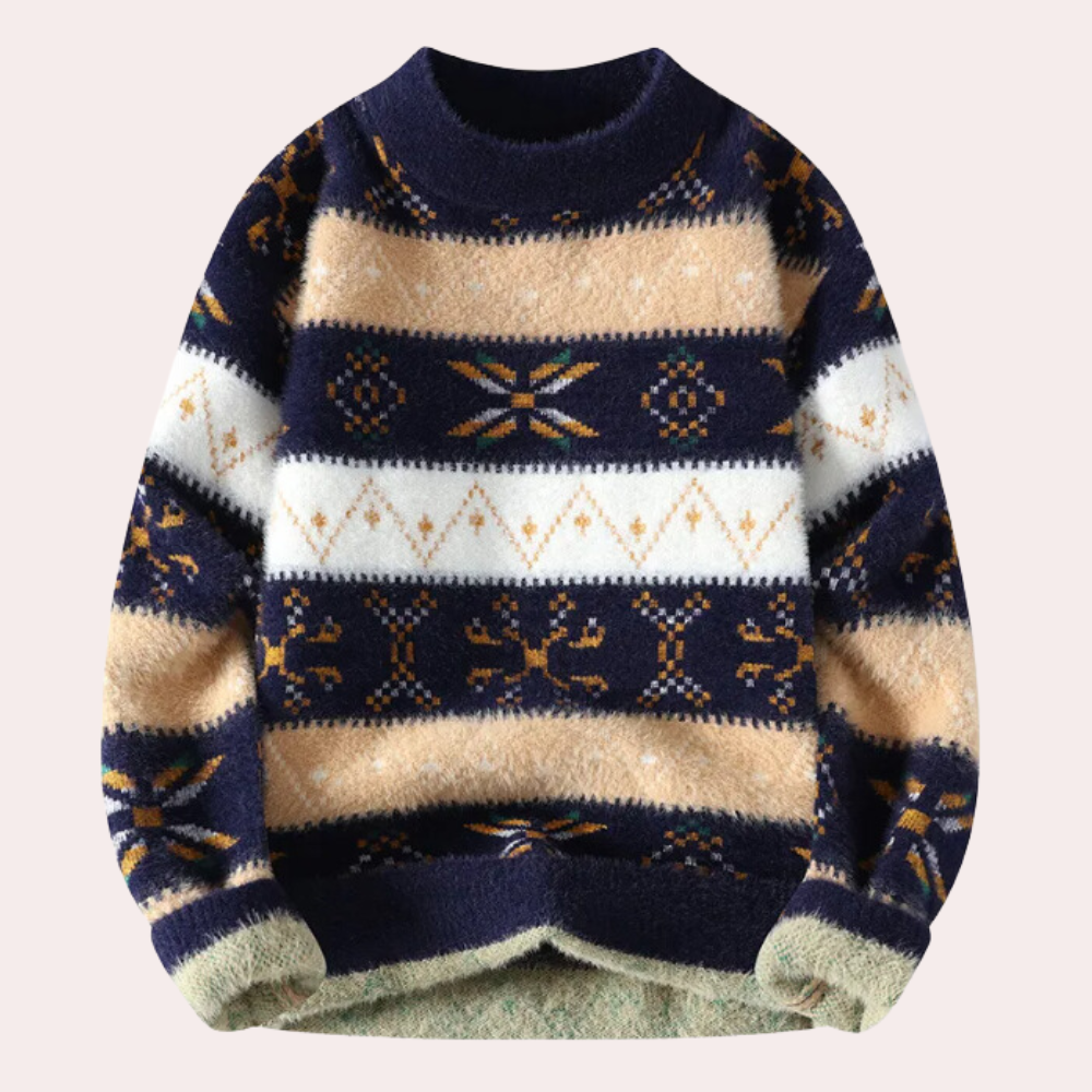 Classic Men's Textured Crew Sweater - VogeLuxe