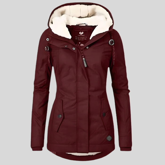 Waterproof Women's Hooded Raincoat with Long Back