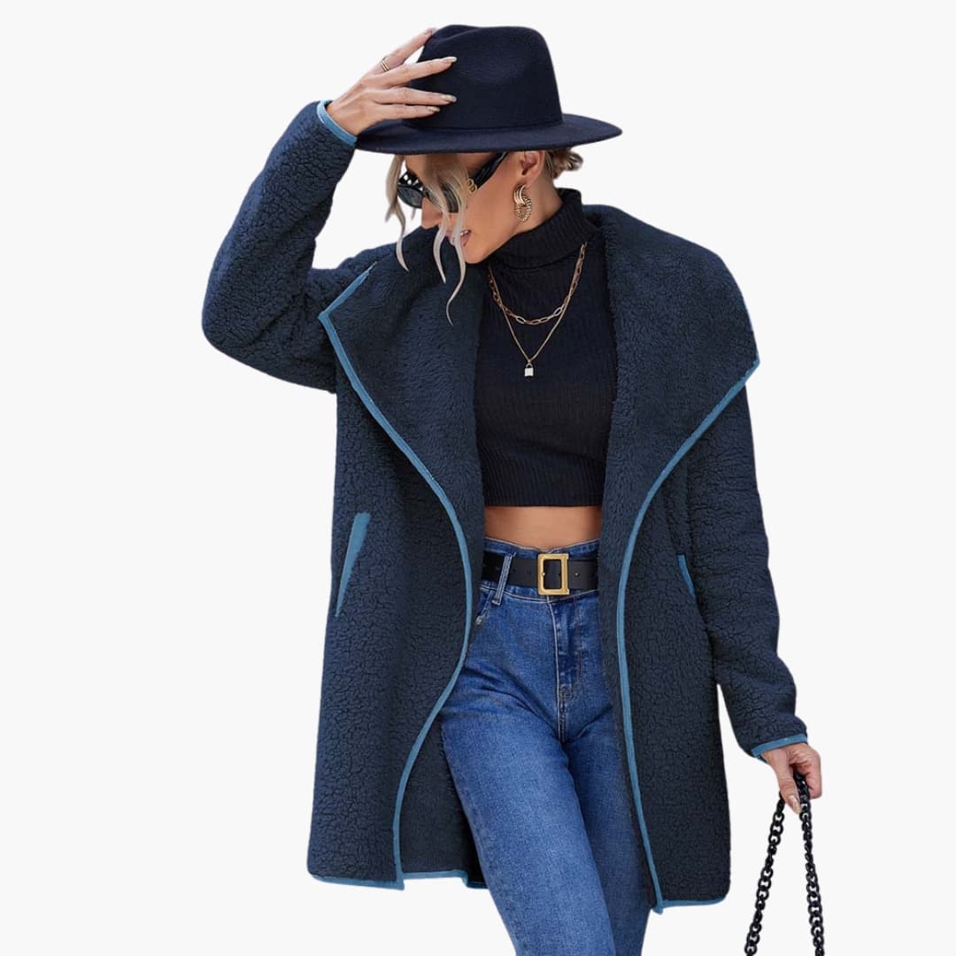 Plush Fleece Open Front Women's Jacket