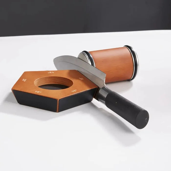 Premium Diamond Sharpener Knife Kit Wooden Base - VogeLuxe