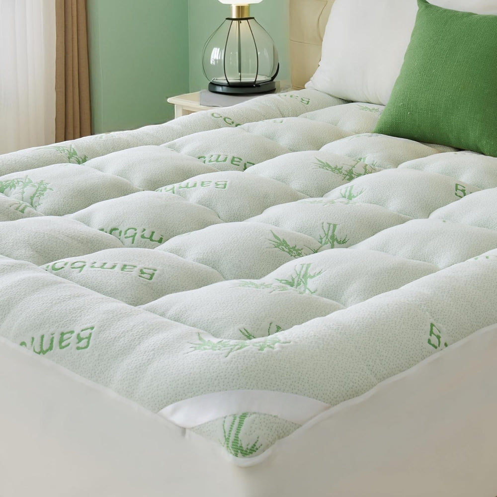 Plush Mattress Topper Extra Deep Fitted Bed Protector