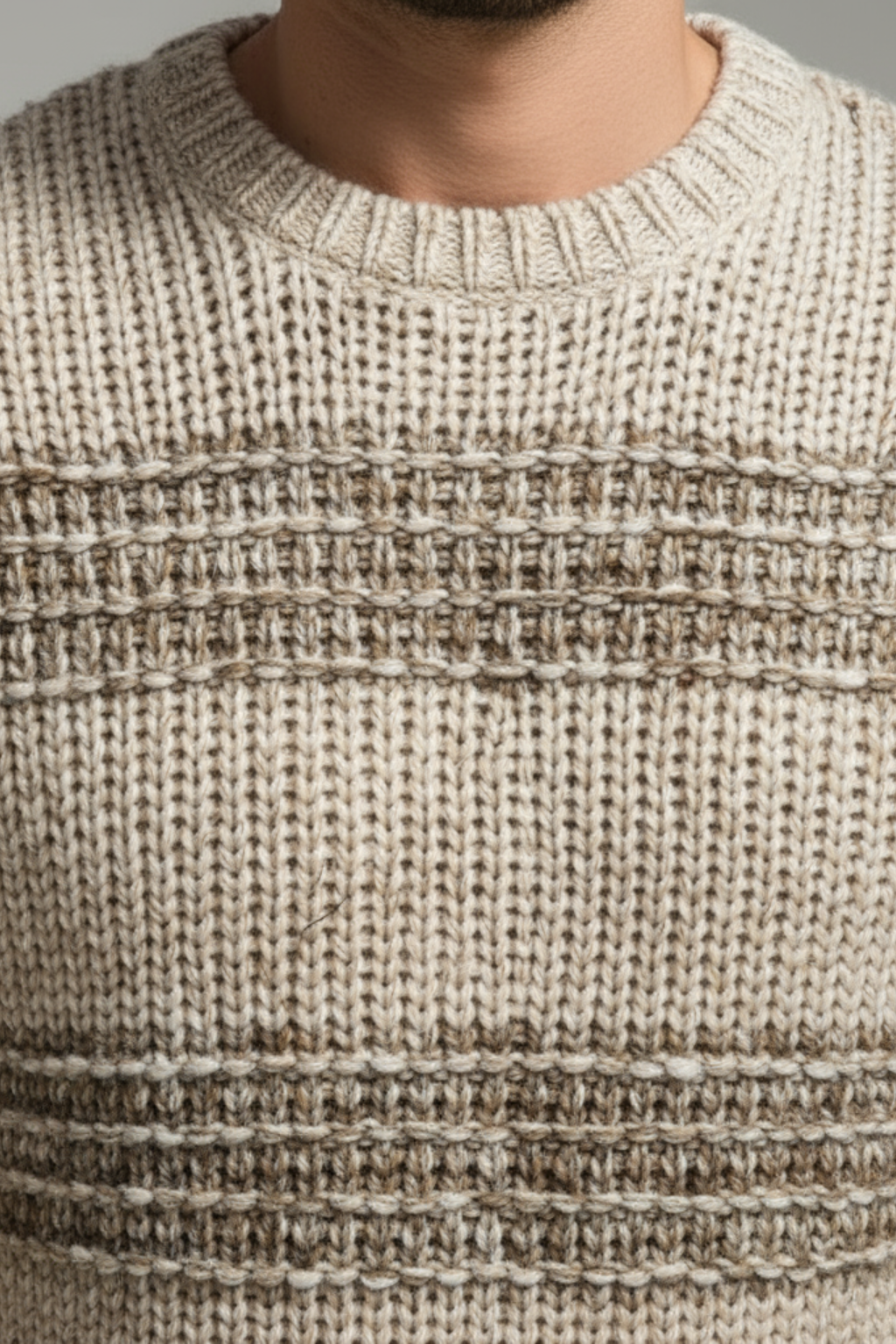 VogeLuxe | Men’s Chunky Striped Knit Sweater