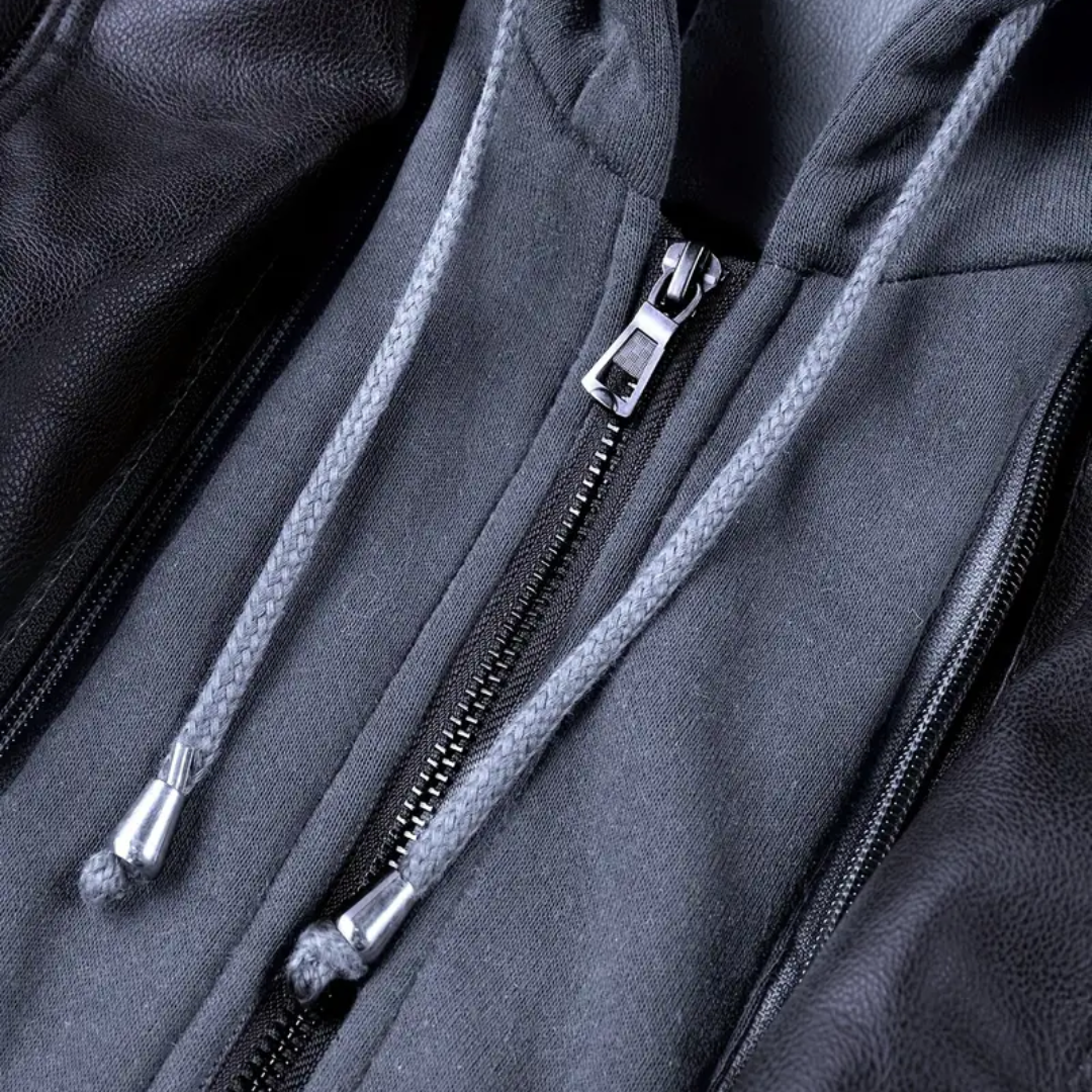 Men’s Biker Jacket | Hooded Zip Up 4