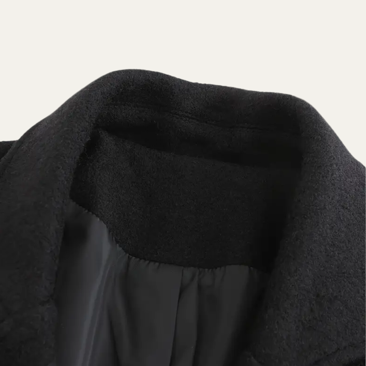 Men’s Black Double-Breasted Overcoat – Tailored Long Coat for Business & Winter Wear 3