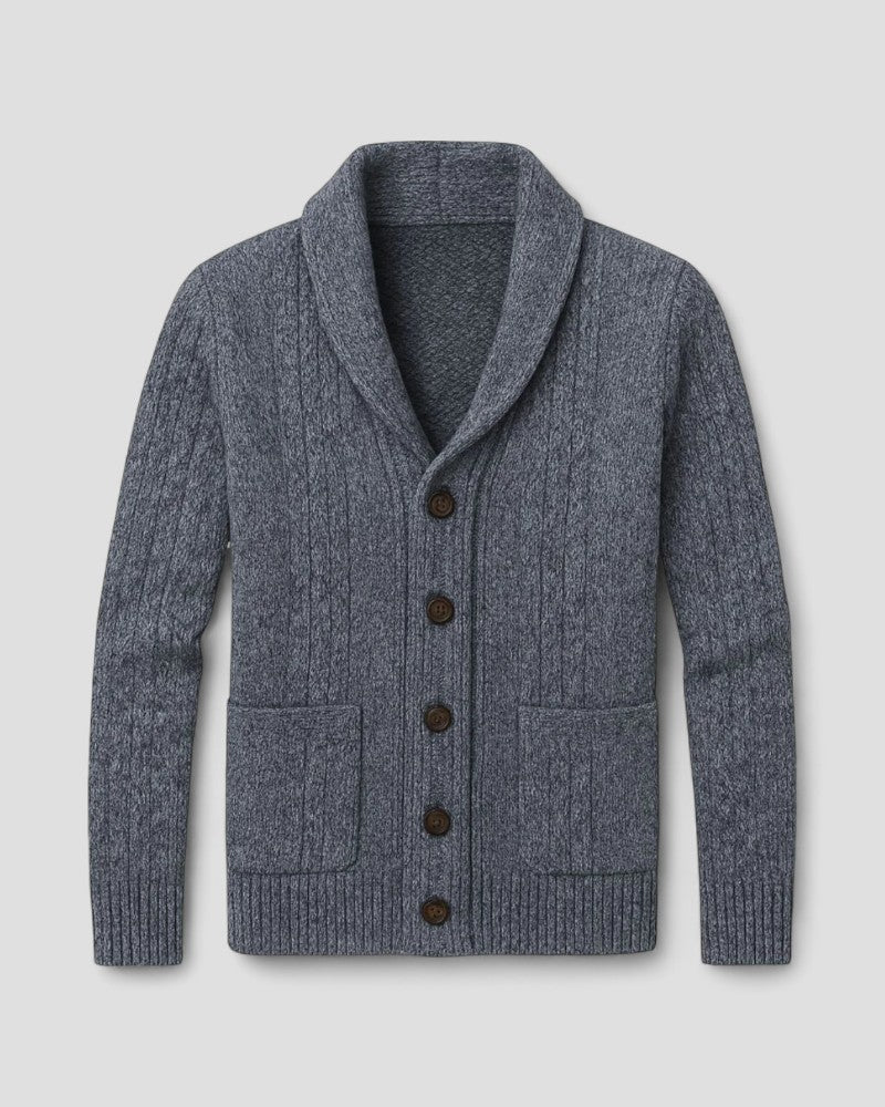 Men’s Cashmere Cable Knit Cardigan Sweater