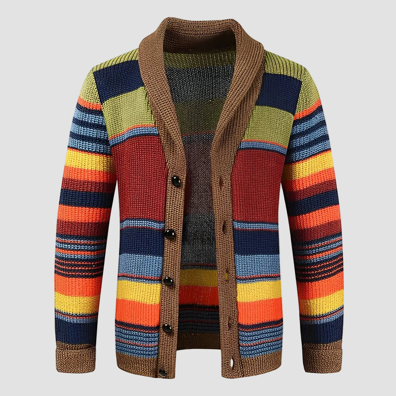 Men's Classic Multi Color Cardigan Button Front Sweater - VogeLuxe