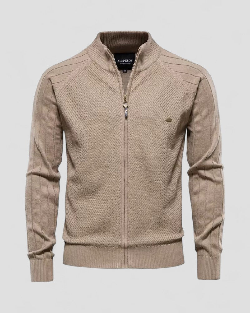 Men's Cotton Zip Up Knitted Casual Winter Sweater Jacket