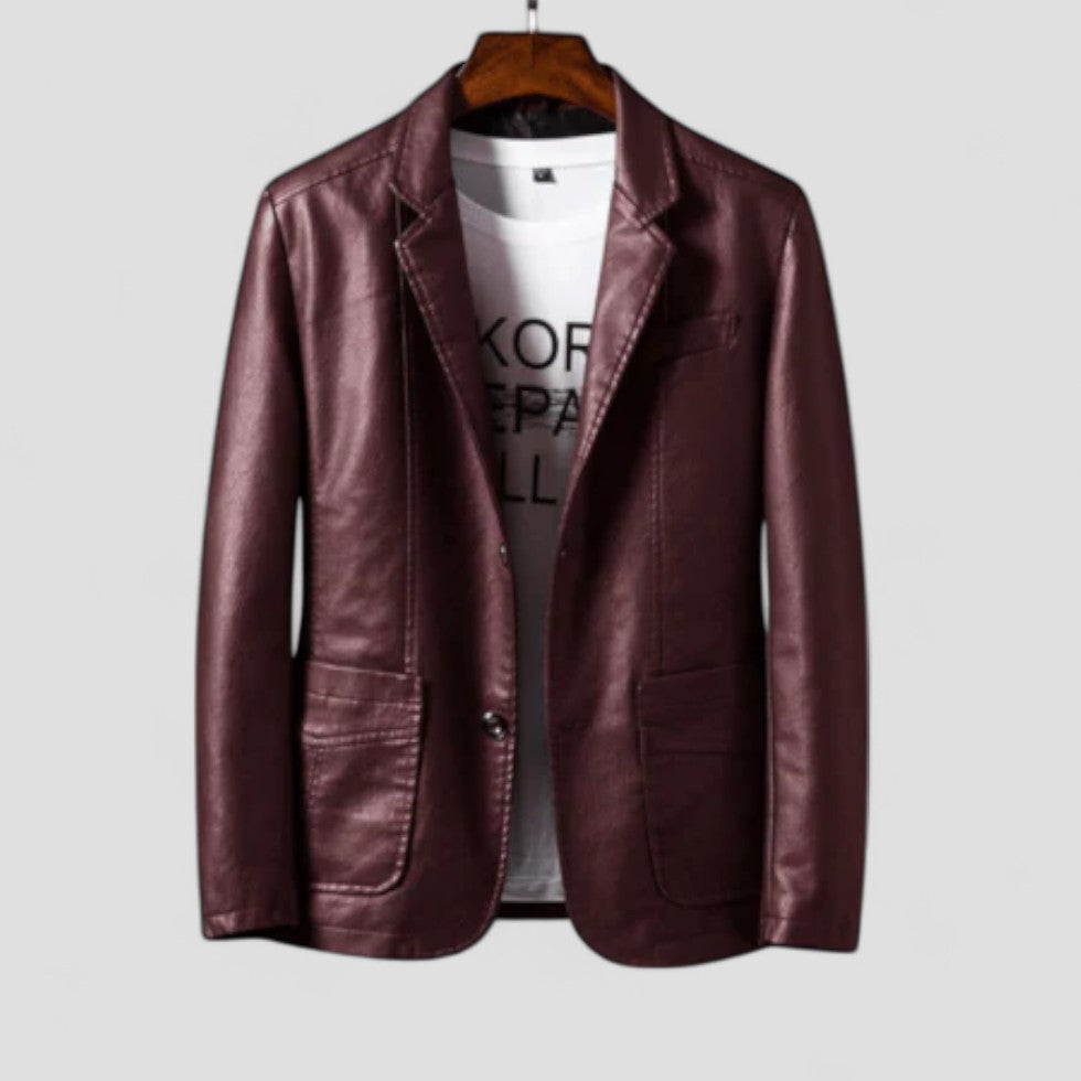 VogeLuxe | Men’s Modern Leather Blazer