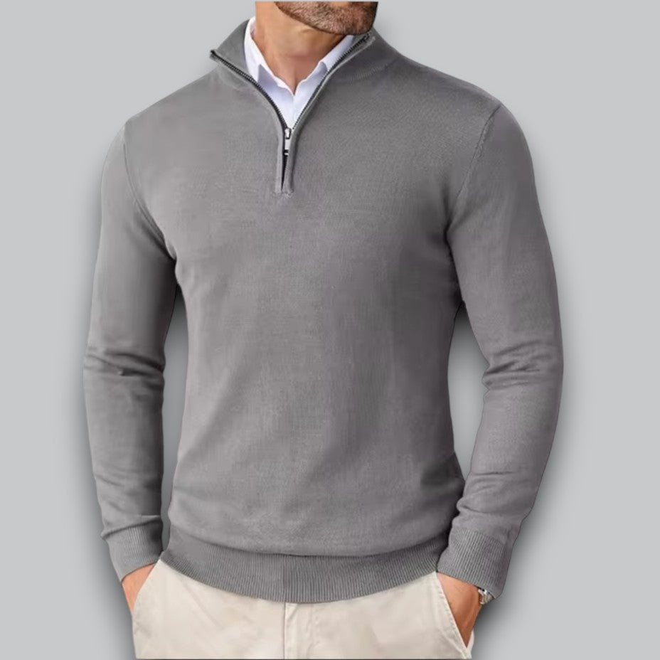 VogeLuxe | Men’s Sleek Half-Zip Pullover Sweater