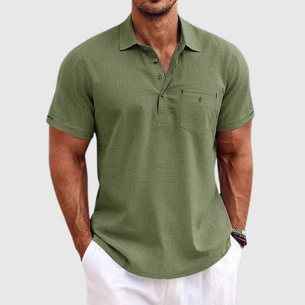 Men's Lightweight Cotton Polo Casual Short Sleeve Shirt
