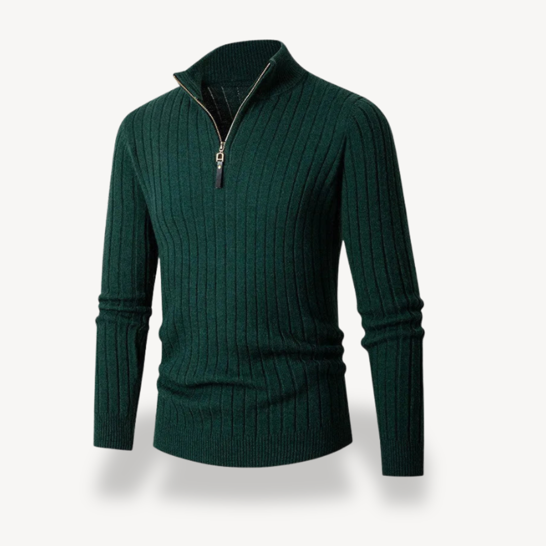 VogeLuxe | Men’s Fitted Quarter-Zip Sweater