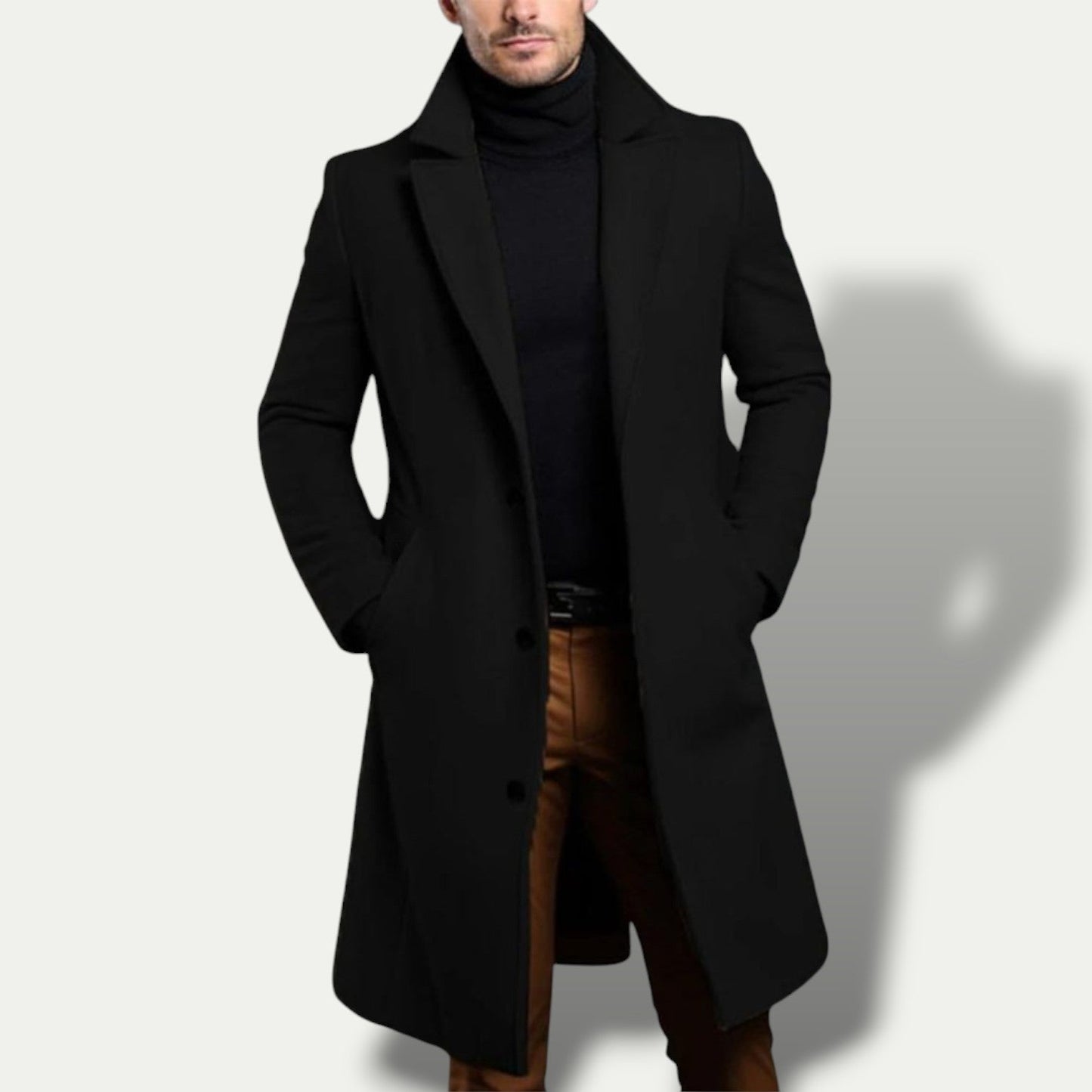Men’s Single-Breasted Long Coat – All-Season Smart Outerwear 3
