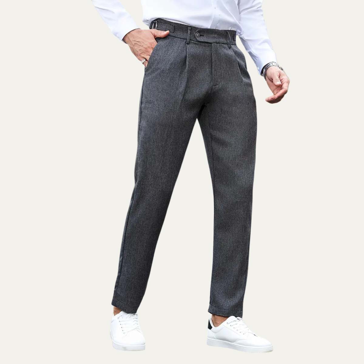Men’s Slim Fit Pleated Trousers – Tailored Dress Pants for Business & Formal Wear 3