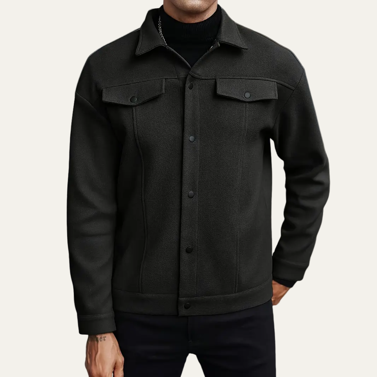 Men’s Smart Casual Jacket – Button-Up Short Coat for Autumn & Winter Layering 4