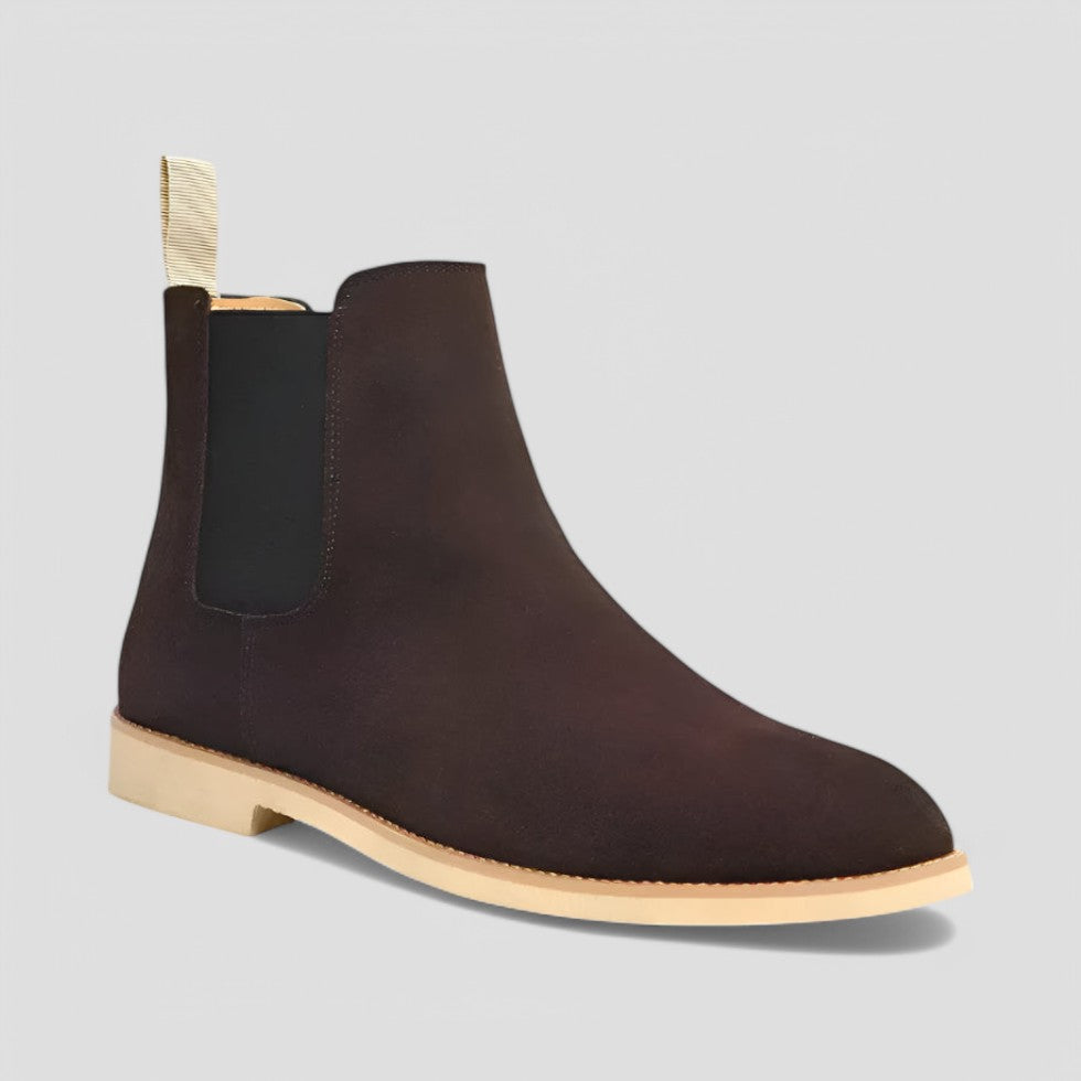 Men's Suede Chelsea Boots Classic Slip-On Smart Casual Footwear