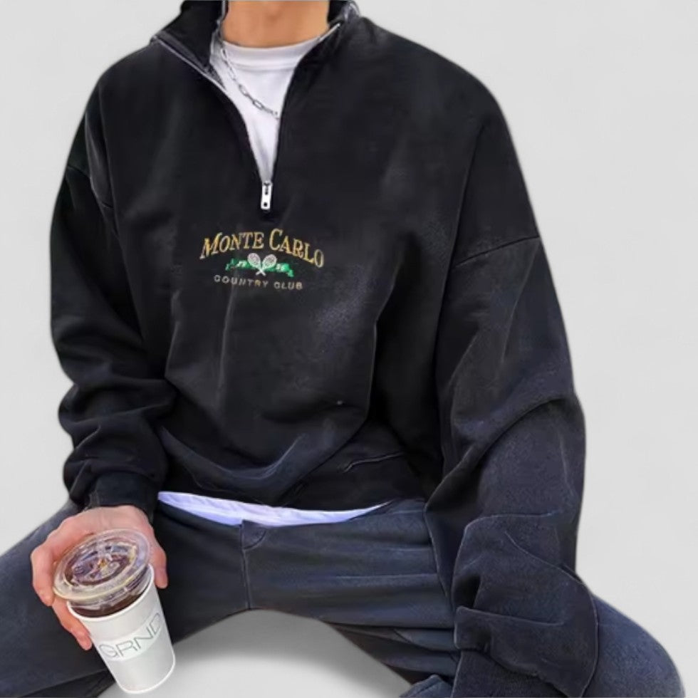 VogeLuxe | Men’s Vintage Quarter-Zip Sweatshirt