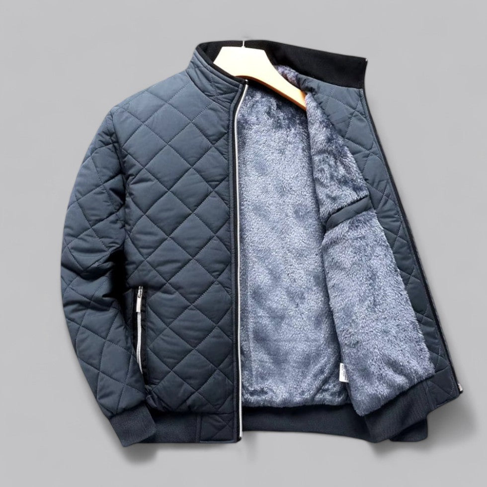VogeLuxe | Men’s Quilted Zip-Up Bomber Jacket