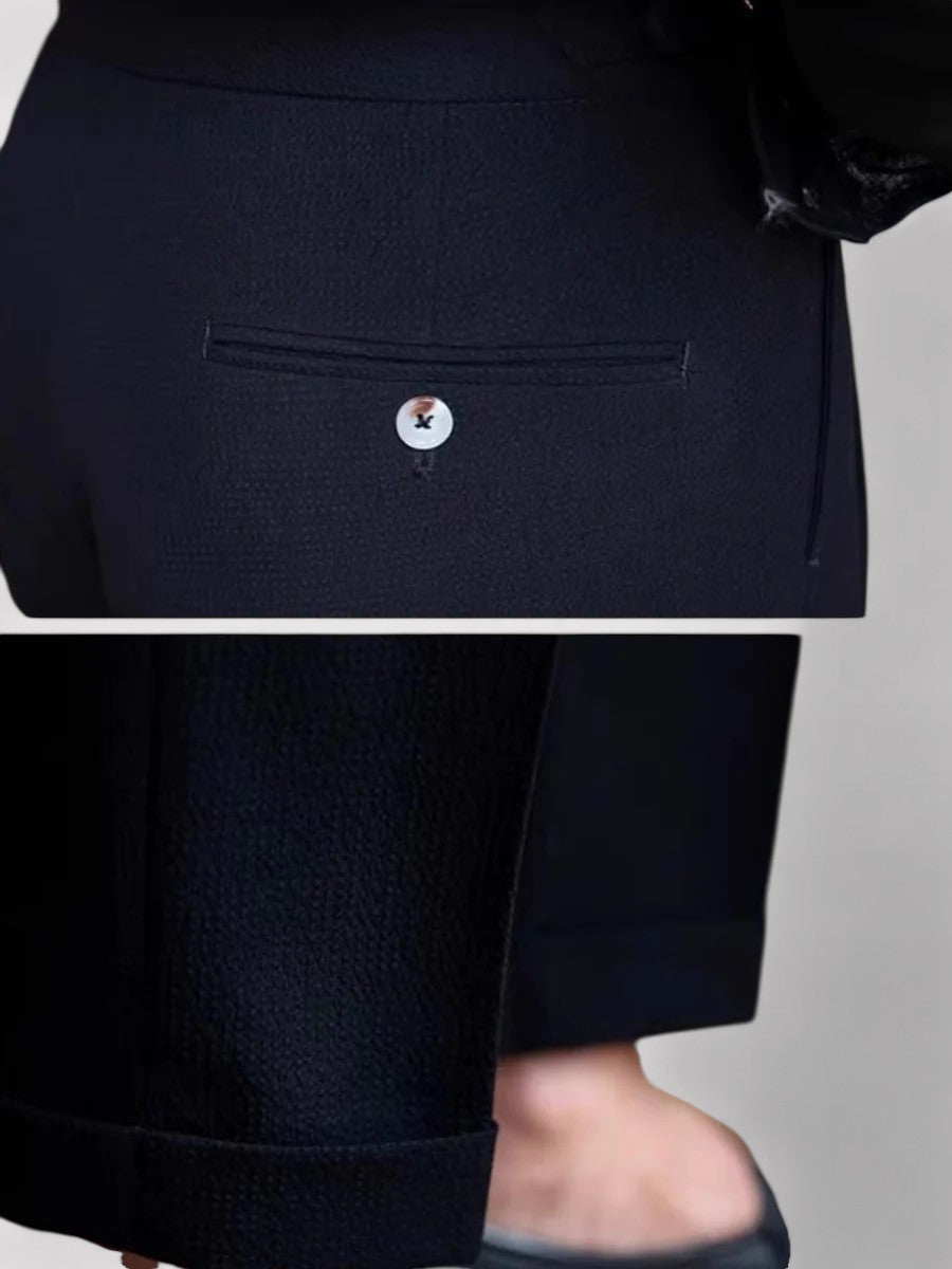 VogeLuxe | Men’s High-Waisted Pleated Trousers