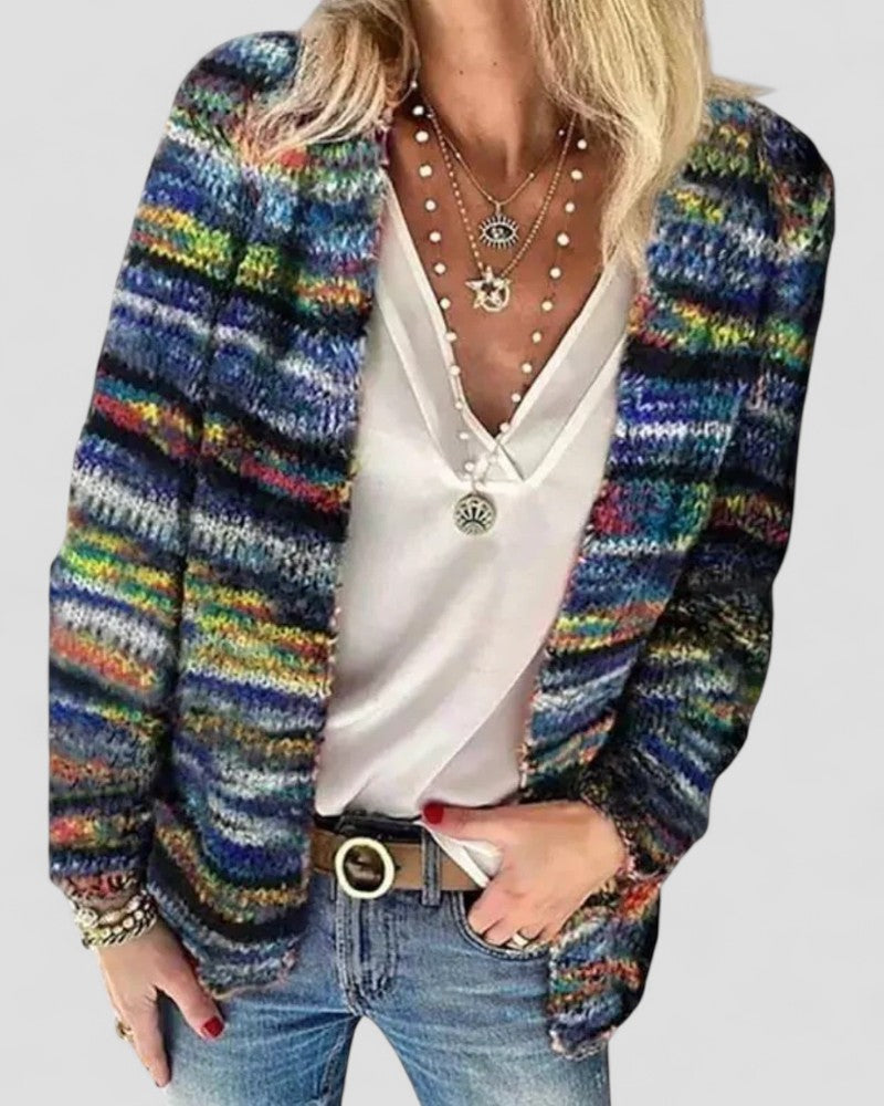 Multicolor Knitted Cardigan for Women