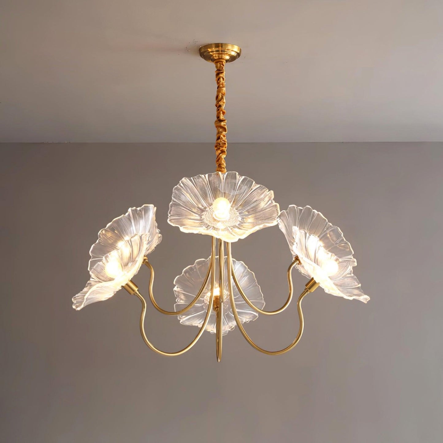 Elegant Glass Floral Pendant Light Fixture