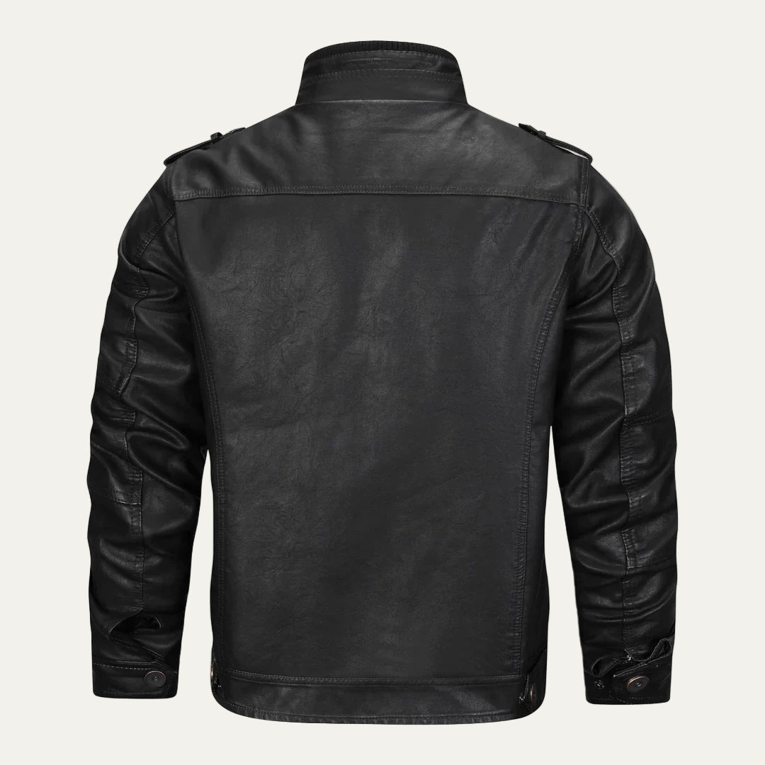 VogeLuxe | Men’s Vintage Moto Leather Biker Jacket