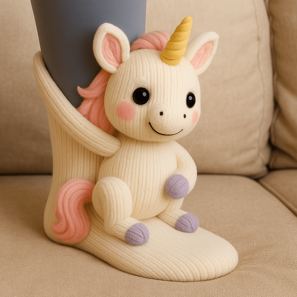 Soft Grip Fuzzy Animal Print Home Socks