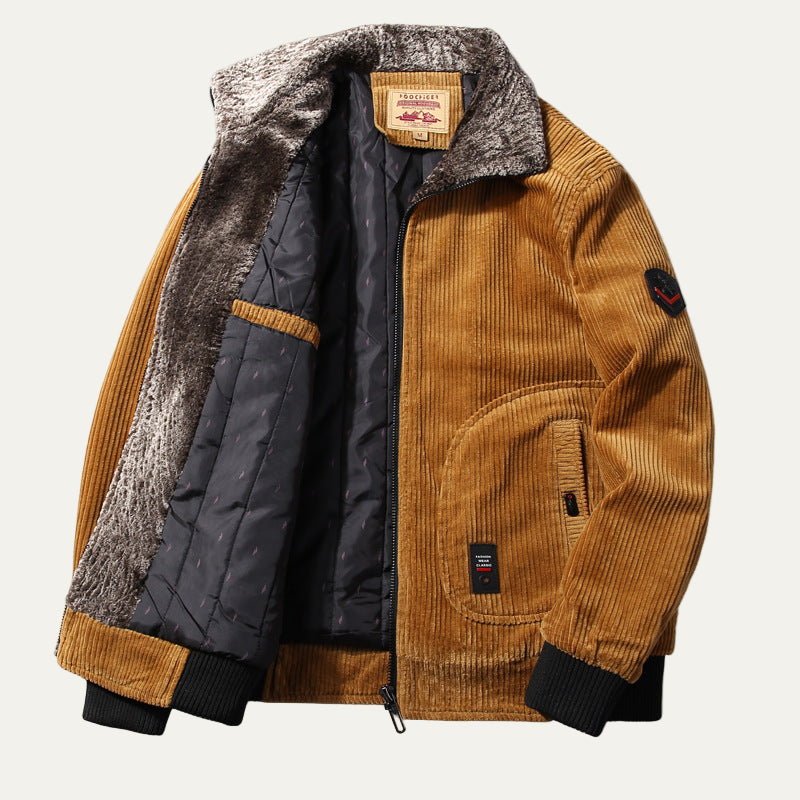 VogeLuxe | Men’s Casual Corduroy Style Bomber Jacket