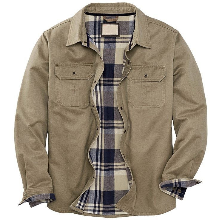Waterproof Men's Quilted Bomber Jacket with Pockets