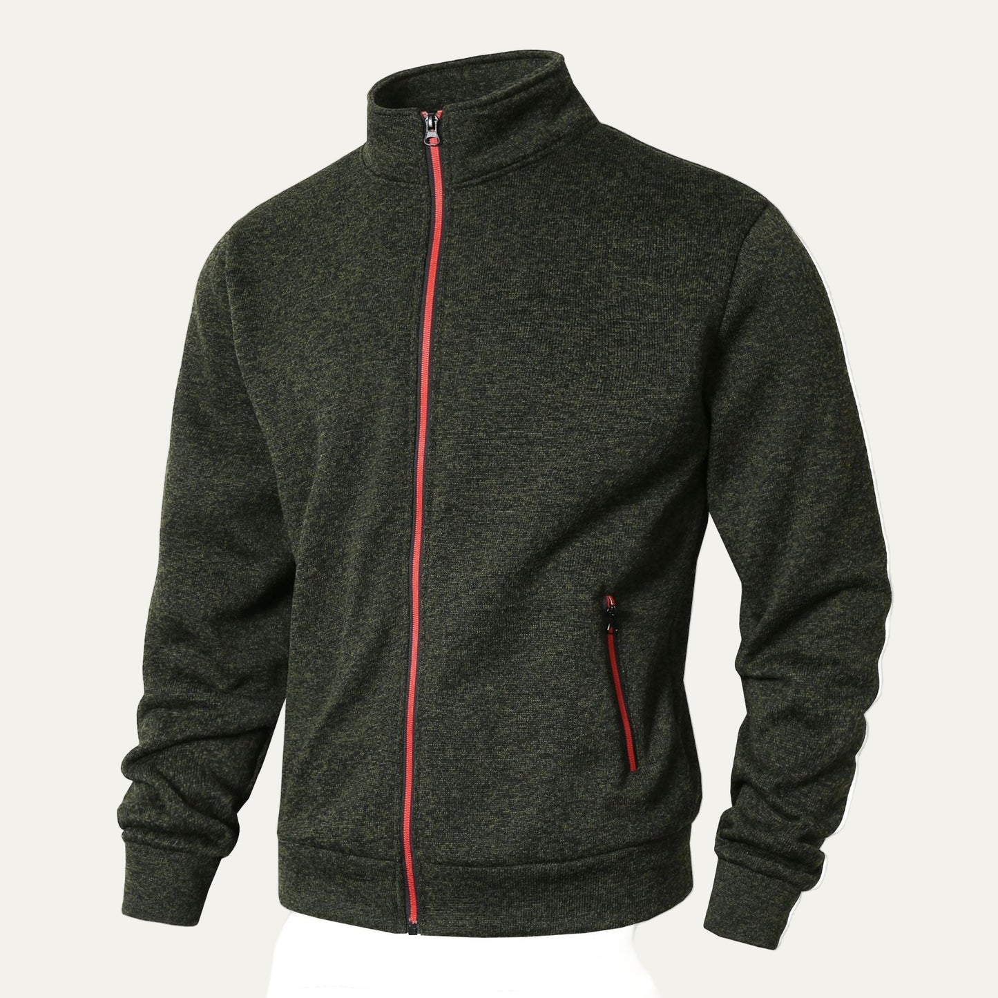 VogeLuxe | Men’s Stand Collar Track Jacket with Contrast Zip
