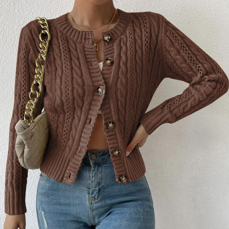 Soft Women's Cable Knit Sweater Cardigan