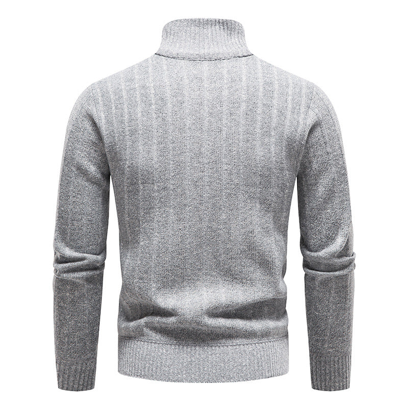 VogeLuxe | Men’s Textured Stand-Up Collar Sweater