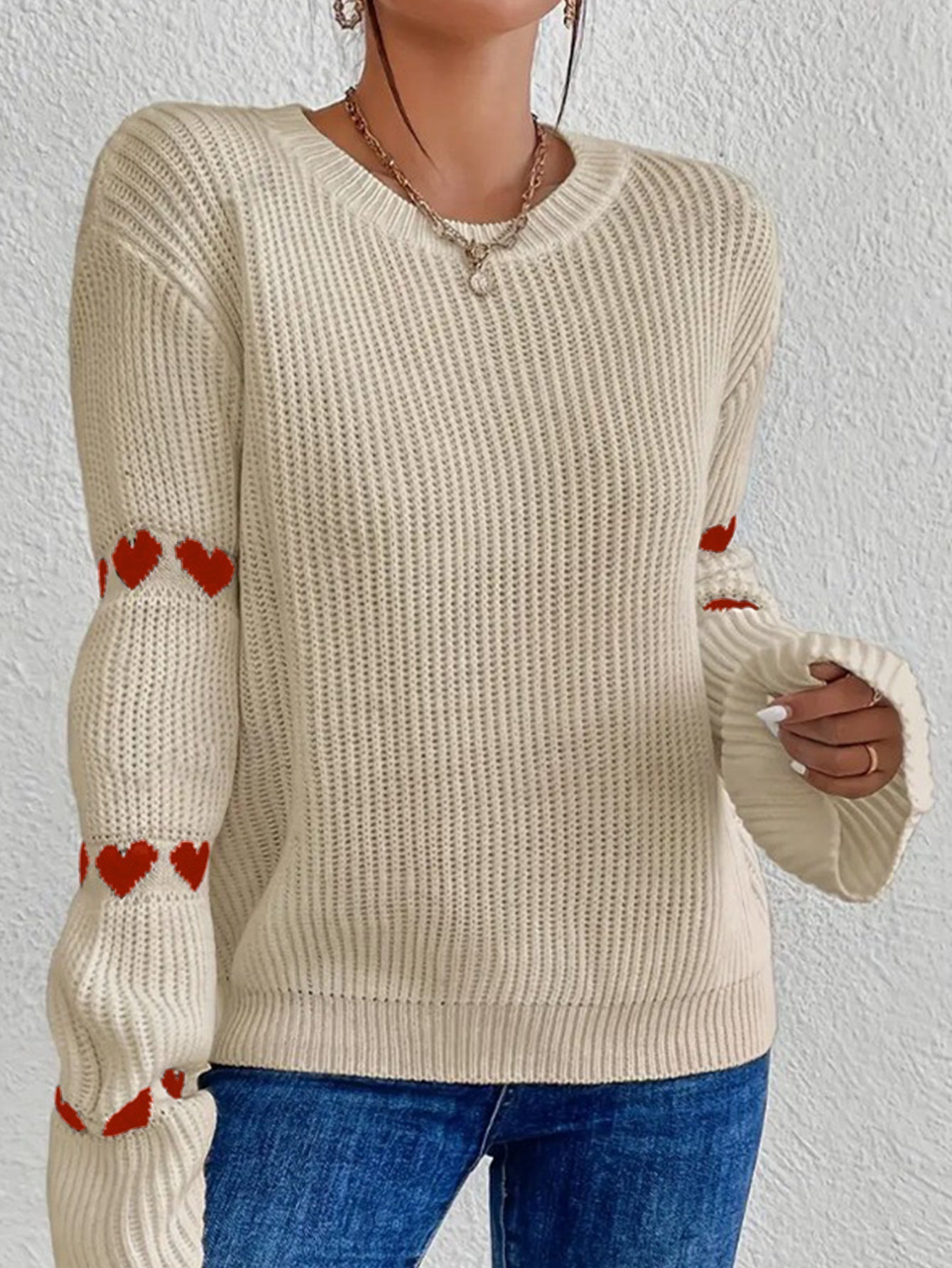 Soft Green Women's Casual Crew Neck Sweater