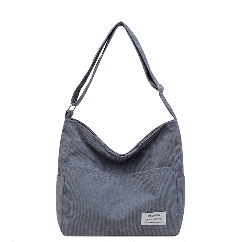 Rugged Corduroy Tote Bag for Women - Extra Large