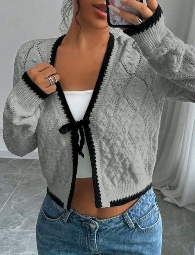 Feminine Short Sleeve Open Cardigan