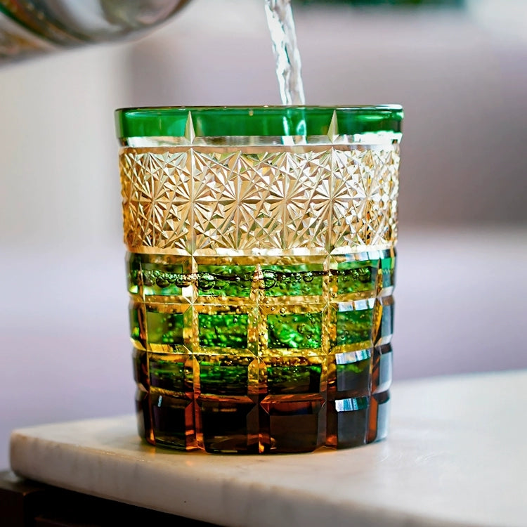 Luxury Handcut Amber Whisky Glass Set - VogeLuxe