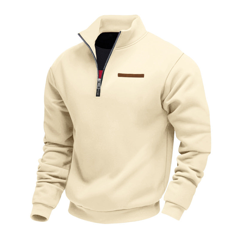 VogeLuxe | Men’s Quarter Zip Pullover with High Collar