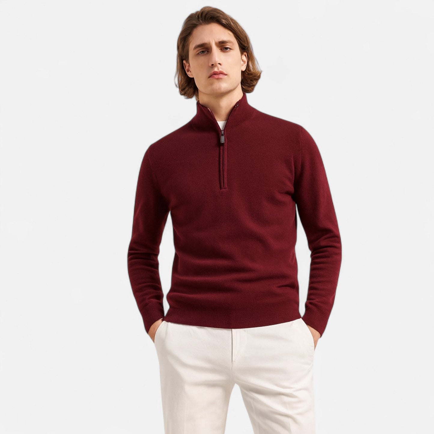 Old Monarchy | Men’s Merino Wool Half Zip Sweater 8